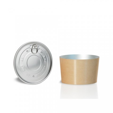 Bowls with Lids (Hot Food) - Kraft, 750 ml, for use with Bowl Sealer Ø126, Pack of 250 by 100% Chef, 1 unit