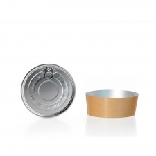 Bowls with Lids (Cold Food) - Kraft, 510 ml, for use with Bowl Sealer Ø126, Pack of 250 by 100% Chef, 1 unit