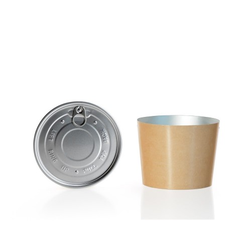 Bowls with Lids (Cold Food) - Kraft, 1,000 ml, for use with Bowl Sealer Ø126, Pack of 250 by 100% Chef, 1 unit