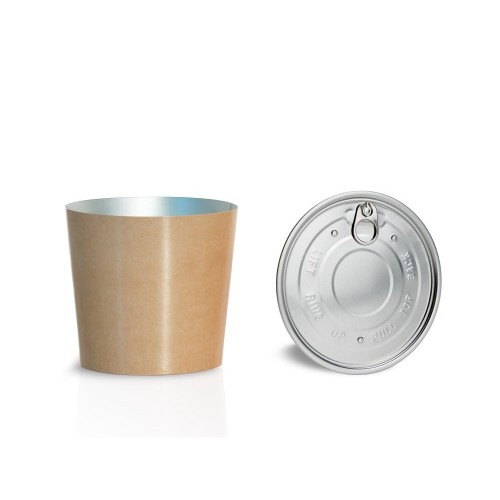 Bowls with Lids (Cold Food) - Kraft, 1,200 ml, for use with Bowl Sealer Ø126, Pack of 250 by 100% Chef, 1 unit