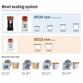 Bowls with Lids (Cold Food) - Kraft, 1,200 ml, for use with Bowl Sealer Ø126, Pack of 250 by 100% Chef, 1 unit