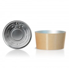 Bowls with Lids (Cold Food) - Kraft, 1,300 ml, for use with Bowl Sealer Ø153, Pack of 300 by 100% Chef, 1 unit