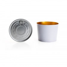 Bowls with Lids (Cold Food) - White, 1,000 ml, for use with Bowl Sealer Ø126, Pack of 250 by 100% Chef, 1 unit