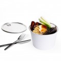 Bowls with Lids (Hot Food) - White, 1,000 ml, for use with Bowl Sealer Ø126, Pack of 250 by 100% Chef, 1 unit