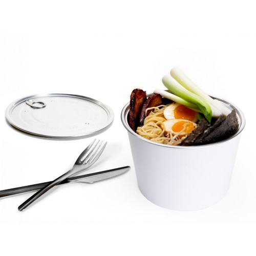 Bowls with Lids (Hot Food) - White, 1,000 ml, for use with Bowl Sealer Ø126, Pack of 250 by 100% Chef, 1 unit