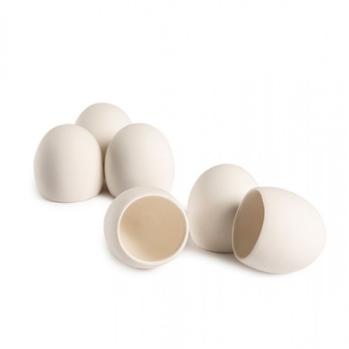 Porcelain Eggs - Light Brown by 100% Chef, 6 PCS
