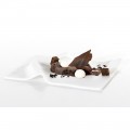 Draped Glass Presentation Plate (White), 22 x 18 x 2 cm by 100% Chef, 1 unit