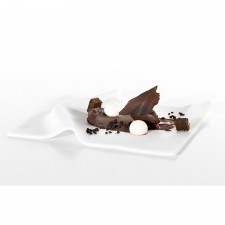 Draped Glass Presentation Plate (White), 22 x 18 x 2 cm by 100% Chef, 1 unit