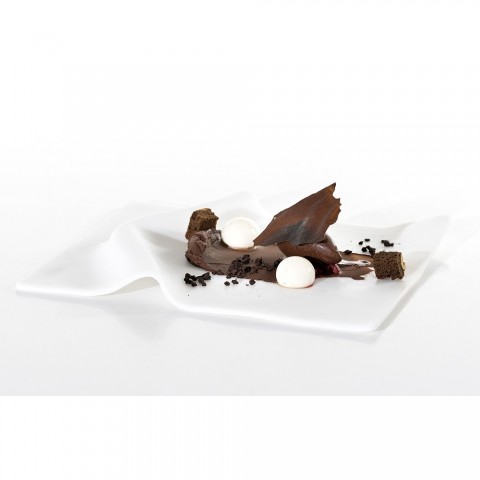 Draped Glass Presentation Plate (White), 22 x 18 x 2 cm by 100% Chef, 1 unit