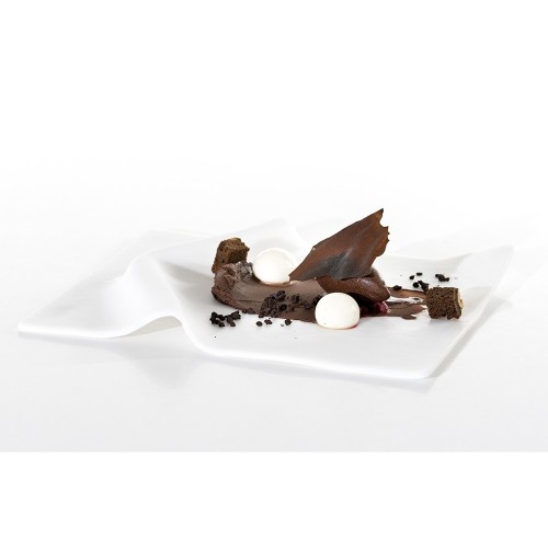 Draped Glass Presentation Plate (White), 22 x 18 x 2 cm by 100% Chef, 1 unit