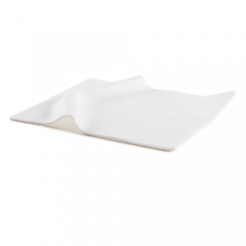 Draped Glass Presentation Plate (White), 22 x 18 x 2 cm by 100% Chef, 1 unit