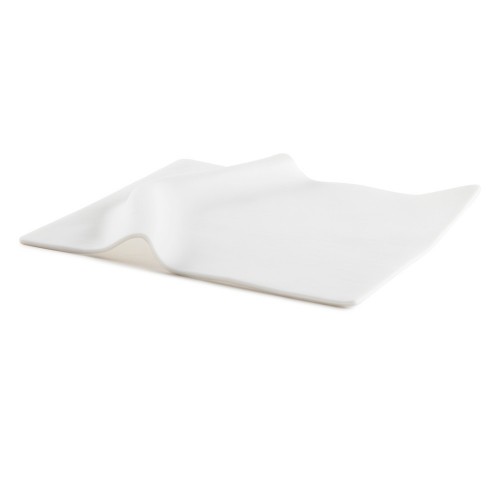 Draped Glass Presentation Plate (White), 22 x 18 x 2 cm by 100% Chef, 1 unit
