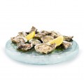 12 Oyster Glass Seafood Tray with Ice Compartment (Ø34 x 4cm) by 100% Chef, 1 unit