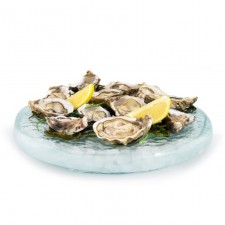 12 Oyster Glass Seafood Tray with Ice Compartment (Ø34 x 4cm) by 100% Chef, 1 unit