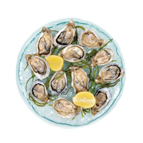 12 Oyster Glass Seafood Tray with Ice Compartment (Ø34 x 4cm) by 100% Chef, 1 unit
