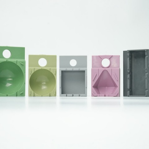 Alinia A1 Collins Moulds with Tray, 3.8x3.8x10.2cm by 100% Chef, 18pk