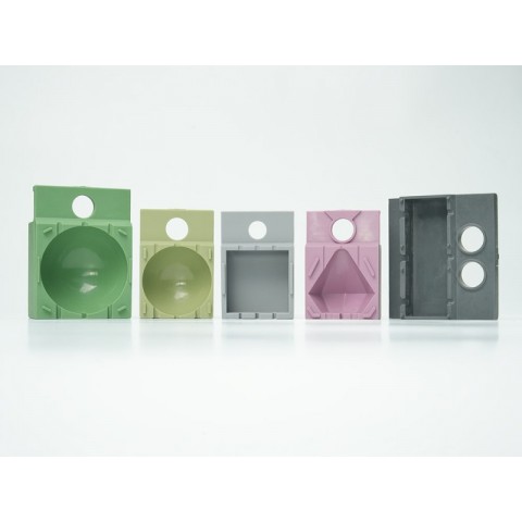 Alinia A1 Collins Moulds with Tray, 3.8x3.8x10.2cm by 100% Chef, 18pk