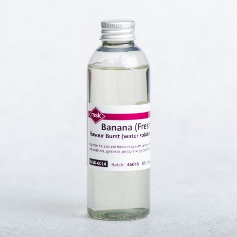 Banana - Fresh (Natural) Flavour Burst (water soluble), 100ml Banana - Fresh (Natural) Flavour Burst (water soluble), 100ml