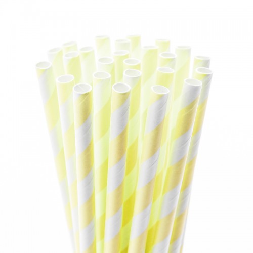 Yellow Stripe Fancy Straws, 50pk