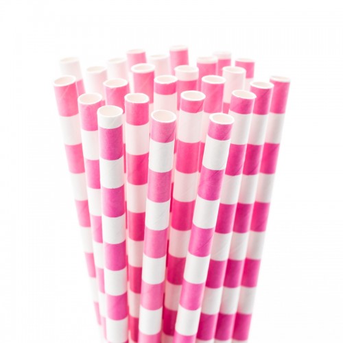 Pink Circle Fancy Straws, 50pk