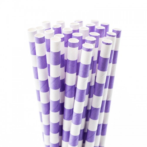 Lilac Circle Fancy Straws, 50pk