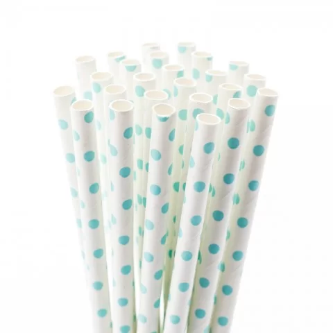 Paper Straws - Blue Dots – Clafoutis