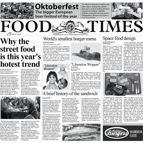 Newspaper - Food Times, 30x29cm, 500pk