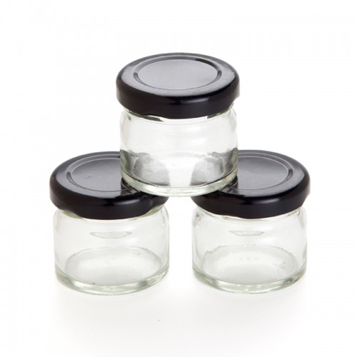 Mini Jam Jar, dia4.5 x 4cm/30ml, black, 105pk