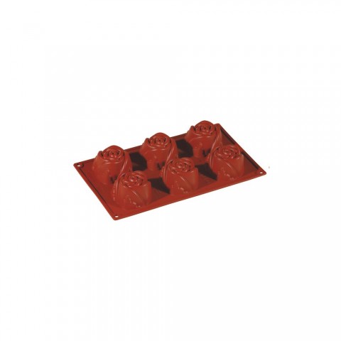 Formaflex Silicone Mould - 6 Rose Indents dia75mm x h40mm, vol 90ml by Pavoni Italia, 1 unit Formaflex Silicone Mould - 6 Rose Indents dia75mm x h40mm, vol 90ml by Pavoni Italia, 1 unit