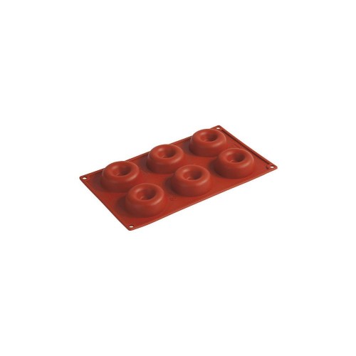 Formaflex Silicone Mould, 6 x Savarin indents, dia72mm x h23mm, vol 67ml by Pavoni Italia, 1 unit