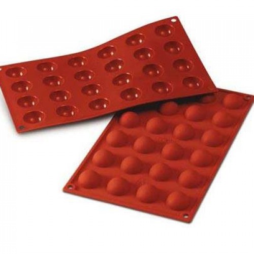 Silicone Mould - Half Spheres (24 x 10ml, dia 30mm) by Silikomart, 1 Unit