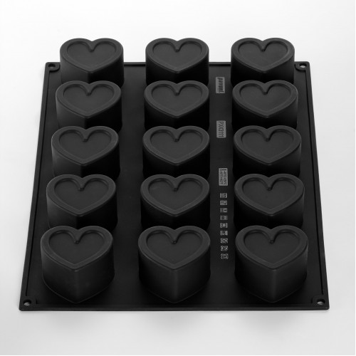 Hearts 3D Silicone Mould by Pavoni Italia, 1 unit Hearts 3D Silicone Mould by Pavoni Italia, 1 unit