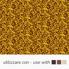Chocolate Transfer Sheets - Yellow Ornamental Scrollwork (Azo-Free), 340 x 265 mm by Pavoni Italia, 10pk