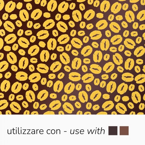 Chocolate Transfer Sheets - Yellow Coffee Beans (Azo-Free), 340 x 265 mm by Pavoni Italia, 10pk