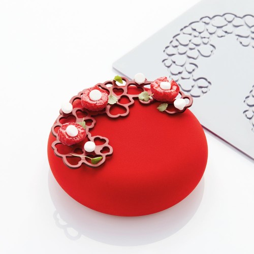 Tuile Mould - Hearts 1 - PR007S by Pavoni Italia, 1 unit Tuile Mould - Hearts 1 - PR007S by Pavoni Italia, 1 unit