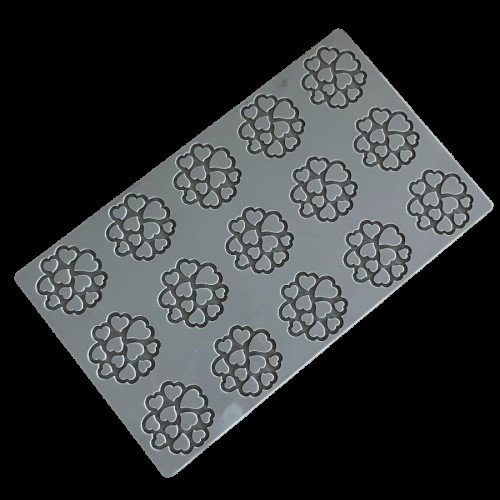Tuile Mould - Hearts 2 - PR008S by Pavoni Italia, 1 unit Tuile Mould - Hearts 2 - PR008S by Pavoni Italia, 1 unit