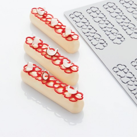 Tuile Mould - Hearts 3 - PR009S by Pavoni Italia, 1 unit