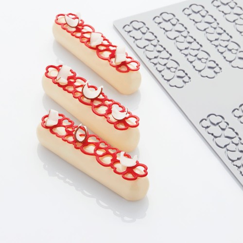 Tuile Mould - Hearts 3 - PR009S by Pavoni Italia, 1 unit