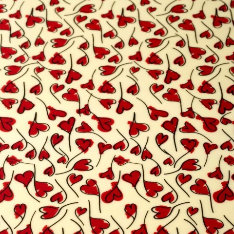 Chocolate Transfer Sheets - Red and Black Sketch Hearts (Azo-Free), 340 x 265 mm by Pavoni Italia, 10pk