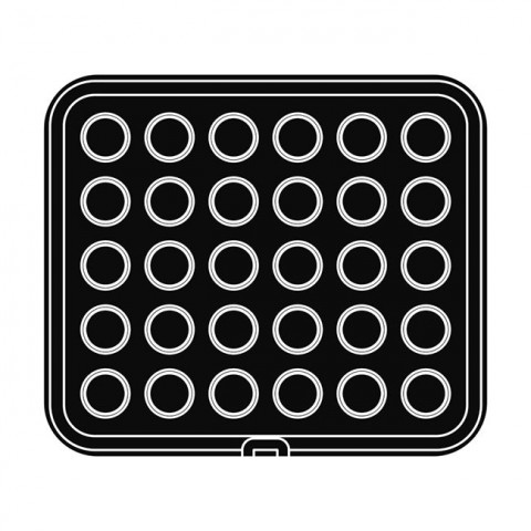 Cookmatic Mini Tartlet Plate, 30 indents by Pavoni Italia, 1 unit