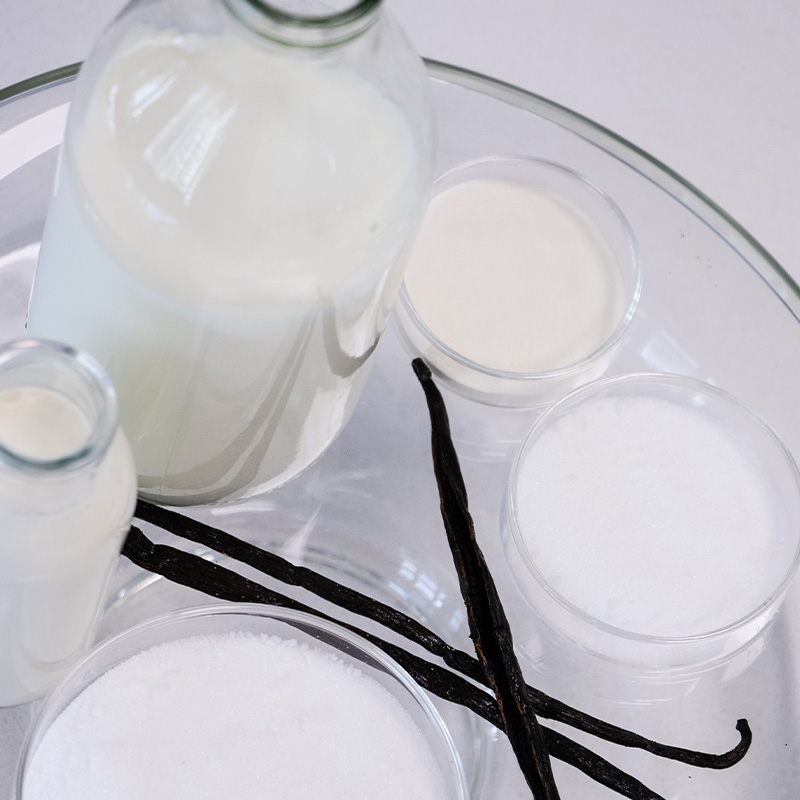 An image of the various ingredients included in the Set Custard Recipe