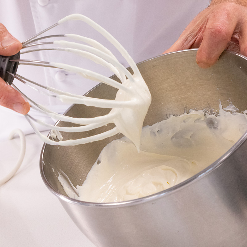 Whipped Lemon Verbena Cream Lemon Verbena Cream after being whisked
